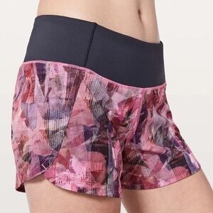 Lululemon Run times sun dazed multi pink color shorts